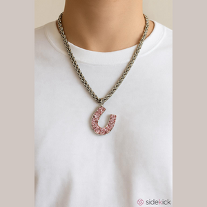 Elegant Silver Necklace with Pink Crystal Pendant